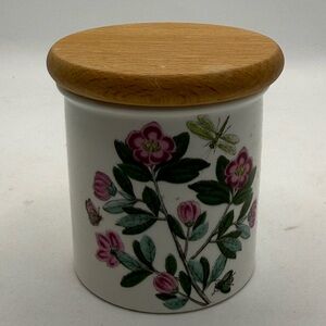 Portmeirion Botanic Garden Rhododendron Small Storage Canister Wood Top old mark